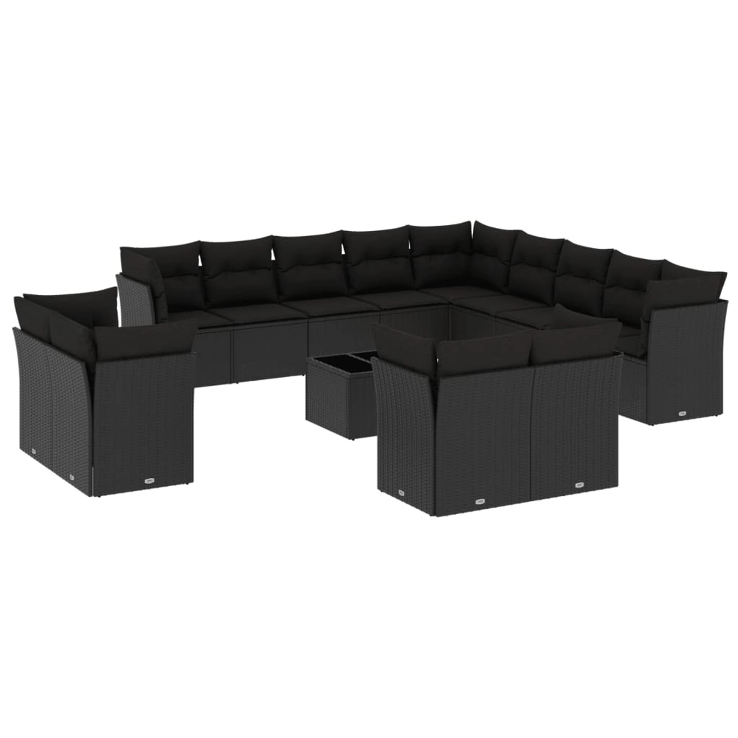 vidaXL 14-tlg Garten-Sofagarnitur mit Kissen Schwarz Poly Rattan Modell 8 vidaXL 14-tlg Garten-Sofagarnitur mit Kissen Schwarz Poly Rattan Modell 8 von VIDAXL