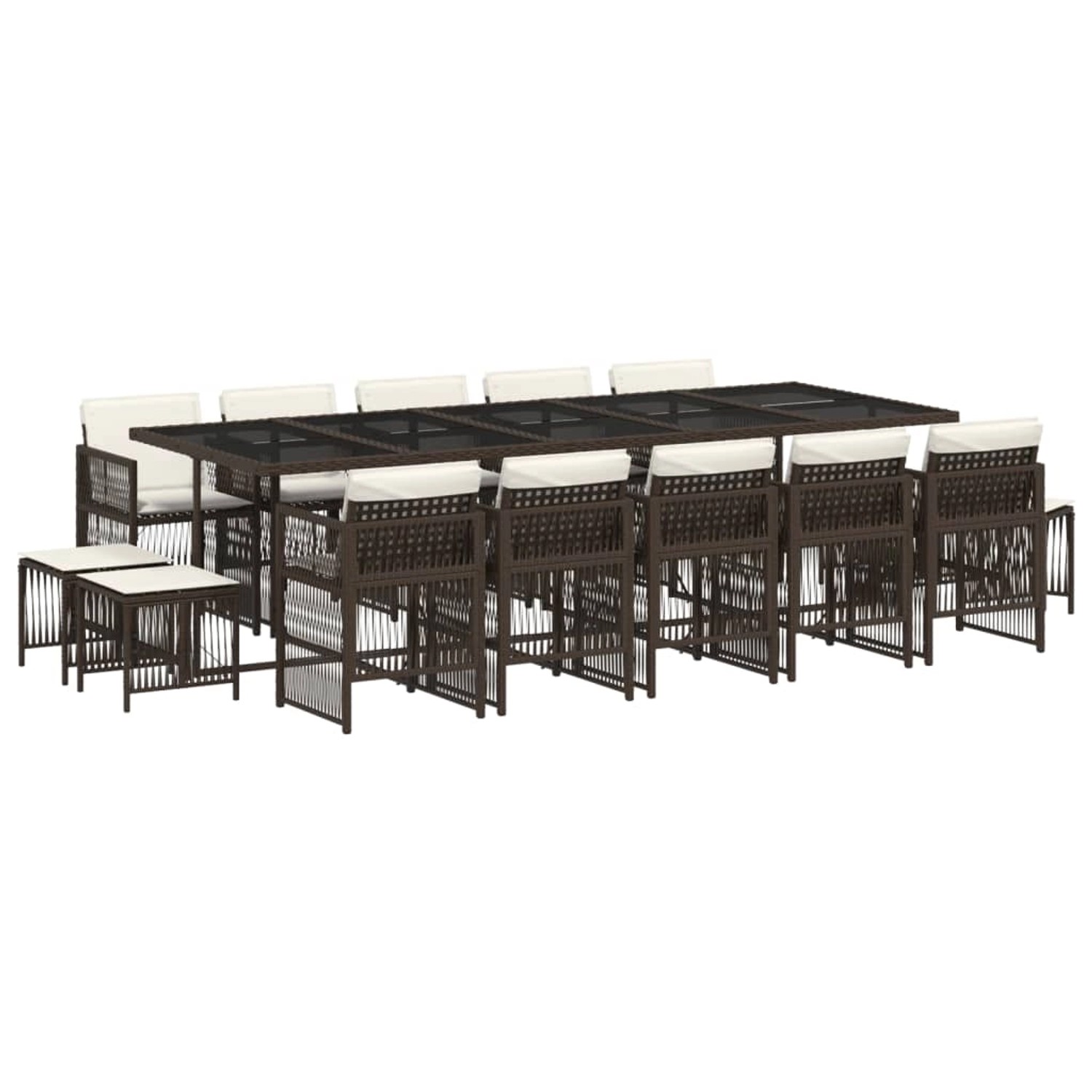 vidaXL 15-Tlg Garten-Essgruppe mit Kissen Braun Poly Rattan 3210993 vidaXL 15-Tlg Garten-Essgruppe mit Kissen Braun Poly Rattan 3210993 von VIDAXL