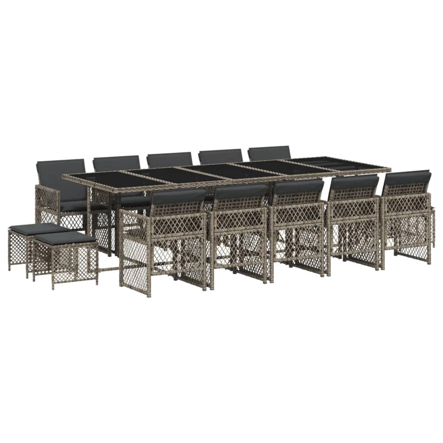 vidaXL 15-Tlg Garten-Essgruppe mit Kissen Grau Poly Rattan 3210812 vidaXL 15-Tlg Garten-Essgruppe mit Kissen Grau Poly Rattan 3210812 von VIDAXL