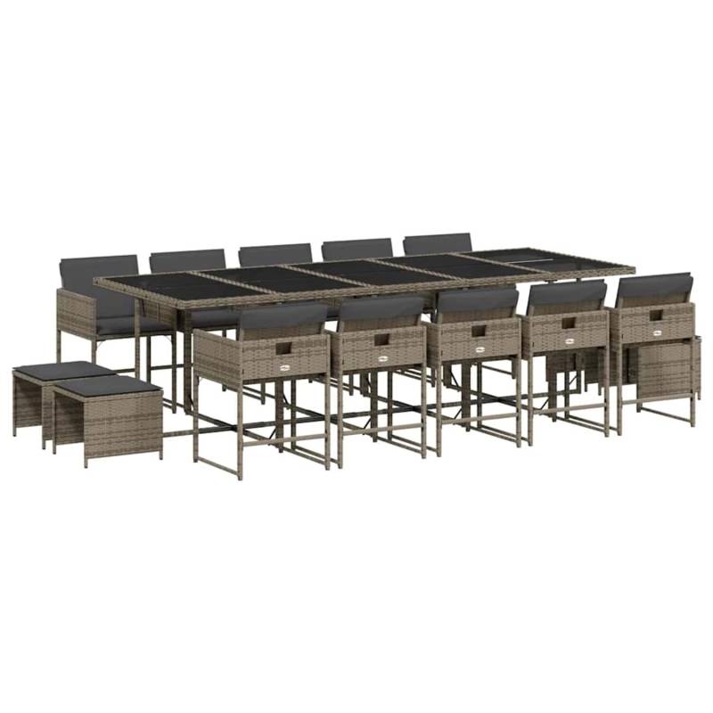 vidaXL 15-Tlg Garten-Essgruppe mit Kissen Grau Poly Rattan 3211352 vidaXL 15-Tlg Garten-Essgruppe mit Kissen Grau Poly Rattan 3211352 von VIDAXL