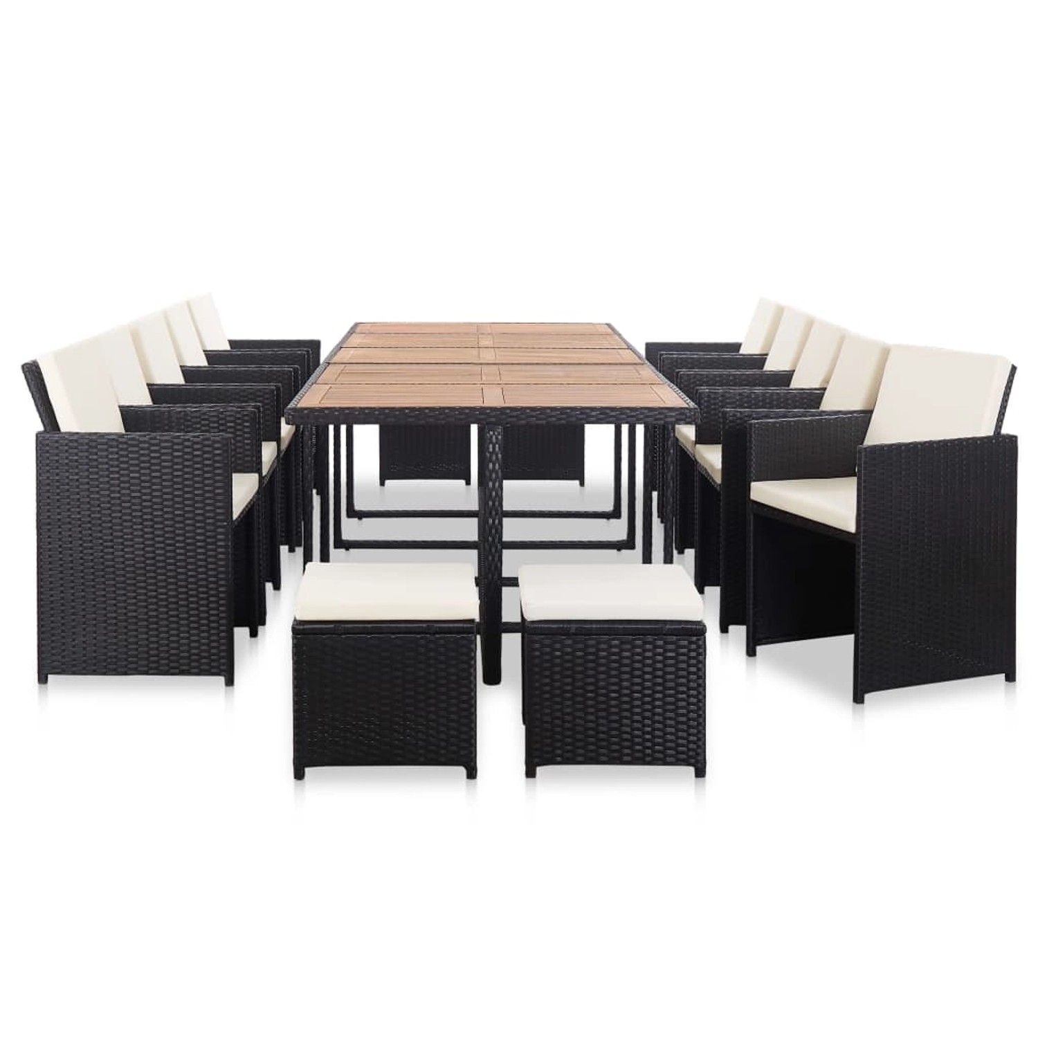 vidaXL 15-tlg Garten-Essgruppe mit Auflagen Poly Rattan Schwarz vidaXL 15-tlg Garten-Essgruppe mit Auflagen Poly Rattan Schwarz von VIDAXL