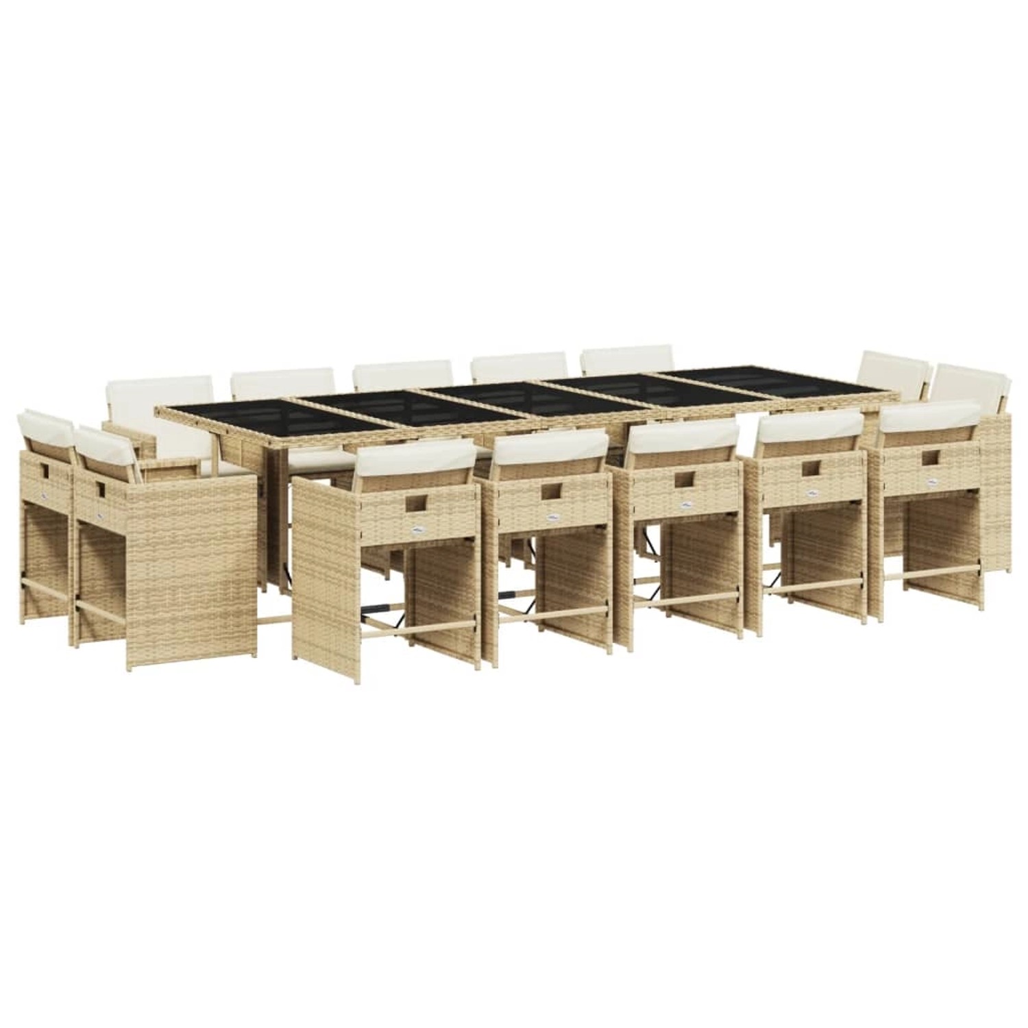 vidaXL 15-tlg Garten-Essgruppe mit Kissen Beige Poly Rattan Modell 1 vidaXL 15-tlg Garten-Essgruppe mit Kissen Beige Poly Rattan Modell 1 von VIDAXL
