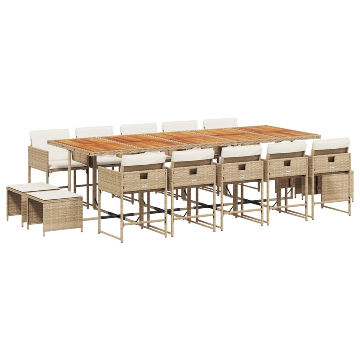 vidaXL 15-tlg Garten-Essgruppe mit Kissen Beige Poly Rattan Modell 10 vidaXL 15-tlg Garten-Essgruppe mit Kissen Beige Poly Rattan Modell 10 von VIDAXL
