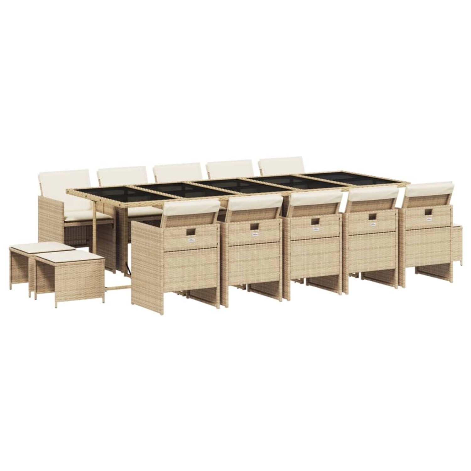 vidaXL 15-tlg Garten-Essgruppe mit Kissen Beige Poly Rattan Modell 15 vidaXL 15-tlg Garten-Essgruppe mit Kissen Beige Poly Rattan Modell 15 von VIDAXL