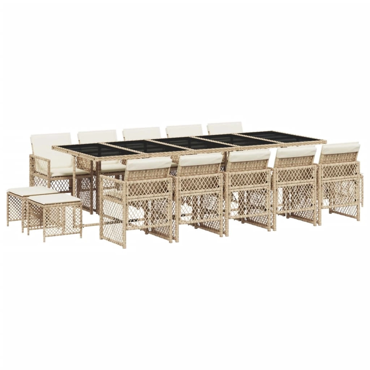 vidaXL 15-tlg Garten-Essgruppe mit Kissen Beige Poly Rattan Modell 17 vidaXL 15-tlg Garten-Essgruppe mit Kissen Beige Poly Rattan Modell 17 von VIDAXL