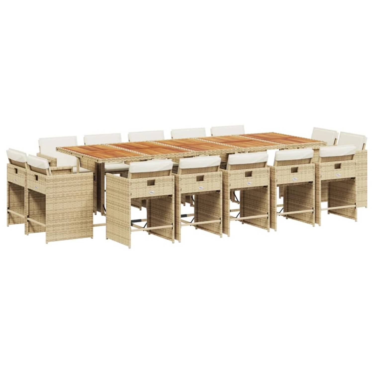vidaXL 15-tlg Garten-Essgruppe mit Kissen Beige Poly Rattan Modell 2 vidaXL 15-tlg Garten-Essgruppe mit Kissen Beige Poly Rattan Modell 2 von VIDAXL