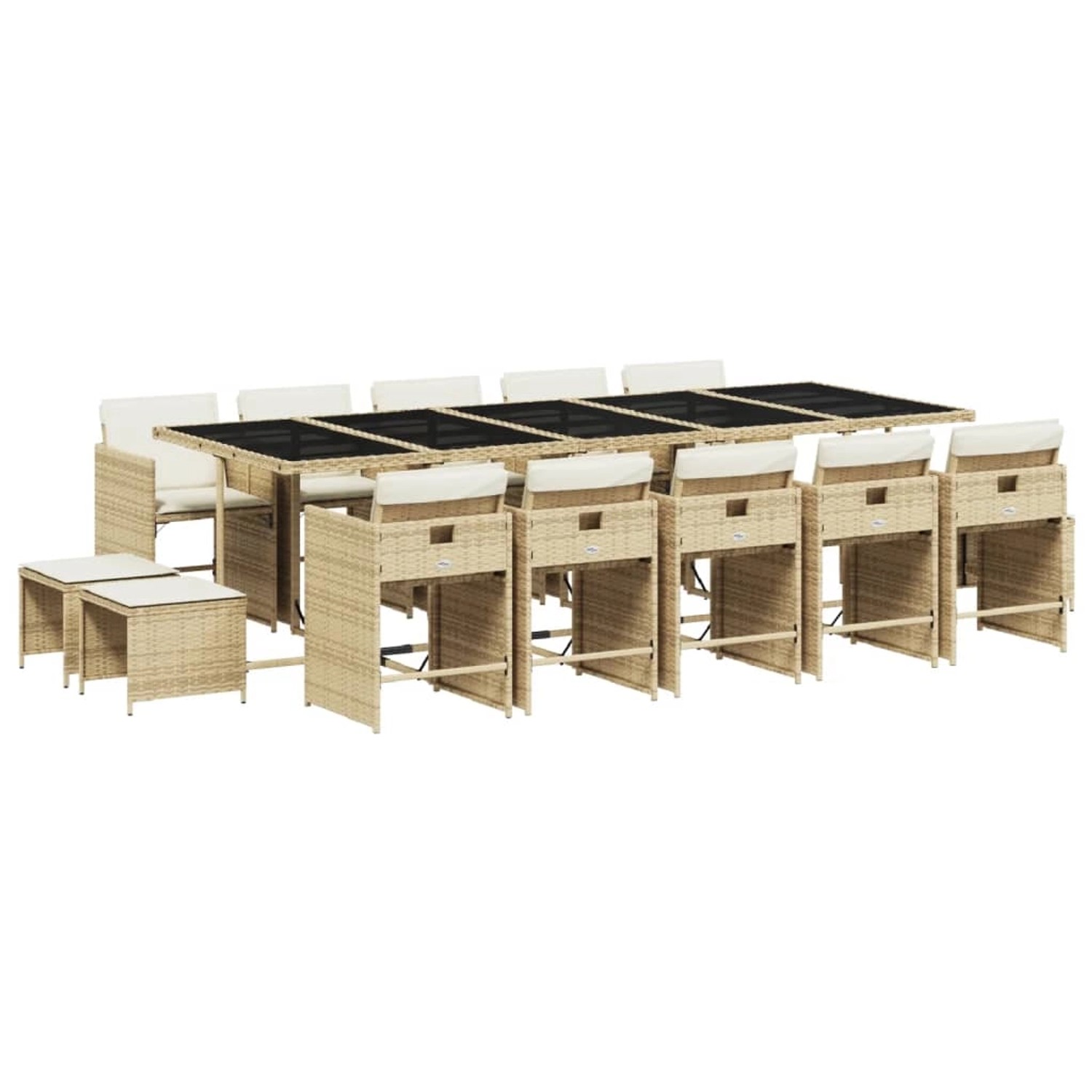 vidaXL 15-tlg Garten-Essgruppe mit Kissen Beige Poly Rattan Modell 3 vidaXL 15-tlg Garten-Essgruppe mit Kissen Beige Poly Rattan Modell 3 von VIDAXL