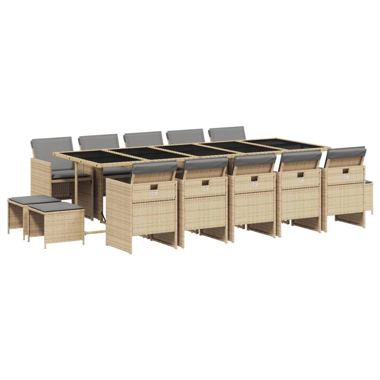 vidaXL 15-tlg Garten-Essgruppe mit Kissen Beigemischung Poly Rattan Modell 7 vidaXL 15-tlg Garten-Essgruppe mit Kissen Beigemischung Poly Rattan Modell 7 von VIDAXL