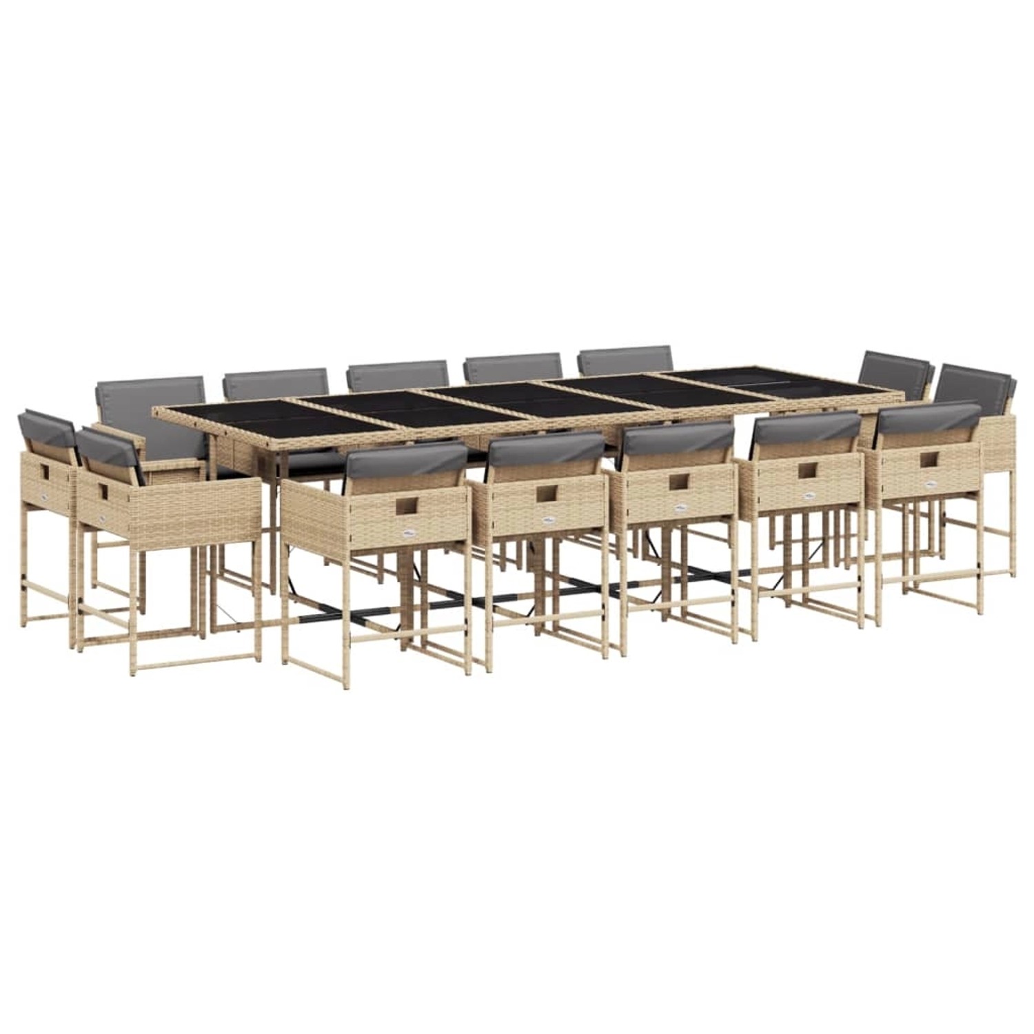 vidaXL 15-tlg Garten-Essgruppe mit Kissen Beigemischung Poly Rattan Modell 9 vidaXL 15-tlg Garten-Essgruppe mit Kissen Beigemischung Poly Rattan Modell 9 von VIDAXL
