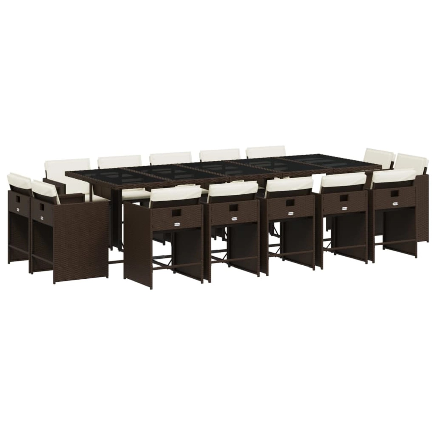 vidaXL 15-tlg Garten-Essgruppe mit Kissen Braun Poly Rattan Modell 1 vidaXL 15-tlg Garten-Essgruppe mit Kissen Braun Poly Rattan Modell 1 von VIDAXL