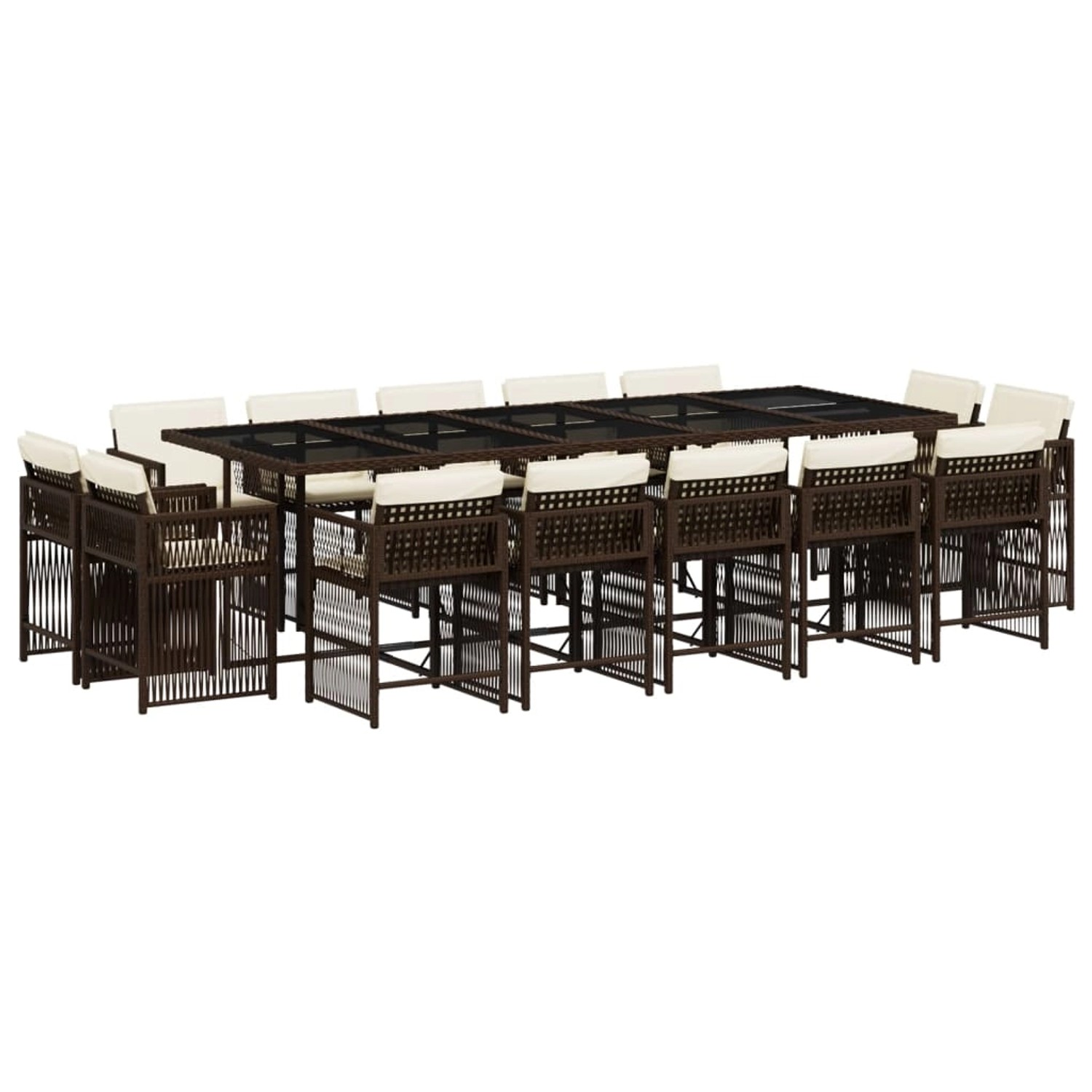 vidaXL 15-tlg Garten-Essgruppe mit Kissen Braun Poly Rattan Modell 11 vidaXL 15-tlg Garten-Essgruppe mit Kissen Braun Poly Rattan Modell 11 von VIDAXL