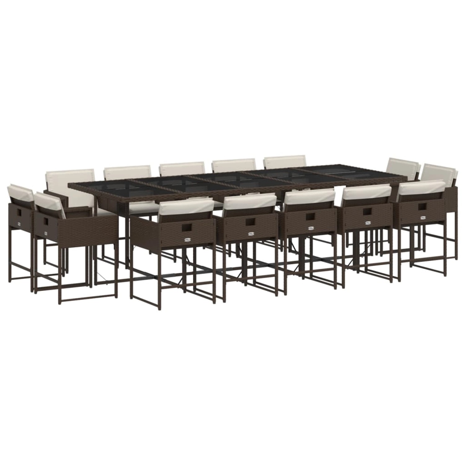 vidaXL 15-tlg Garten-Essgruppe mit Kissen Braun Poly Rattan Modell 2 vidaXL 15-tlg Garten-Essgruppe mit Kissen Braun Poly Rattan Modell 2 von VIDAXL