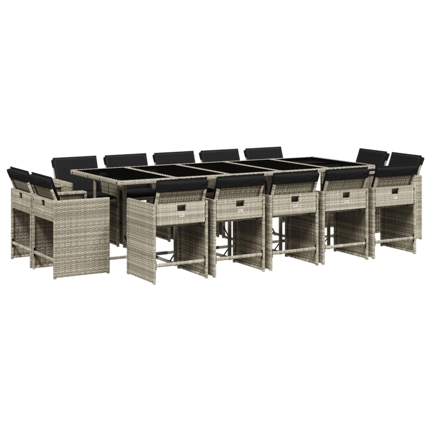 vidaXL 15-tlg Garten-Essgruppe mit Kissen Hellgrau Poly Rattan Modell 1 vidaXL 15-tlg Garten-Essgruppe mit Kissen Hellgrau Poly Rattan Modell 1 von VIDAXL