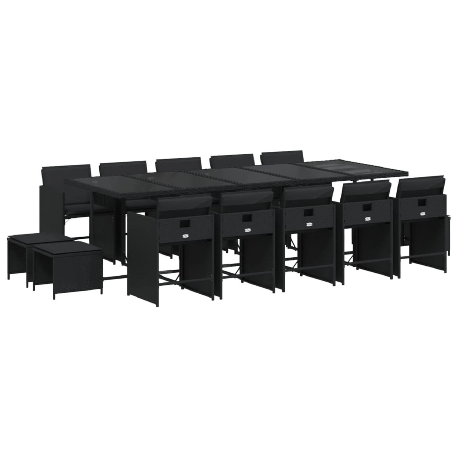 vidaXL 15-tlg Garten-Essgruppe mit Kissen Schwarz Poly Rattan Modell 11 vidaXL 15-tlg Garten-Essgruppe mit Kissen Schwarz Poly Rattan Modell 11 von VIDAXL