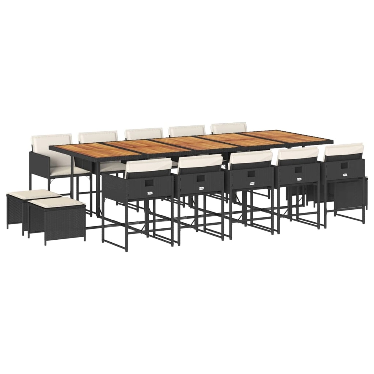 vidaXL 15-tlg Garten-Essgruppe mit Kissen Schwarz Poly Rattan Modell 14 vidaXL 15-tlg Garten-Essgruppe mit Kissen Schwarz Poly Rattan Modell 14 von VIDAXL