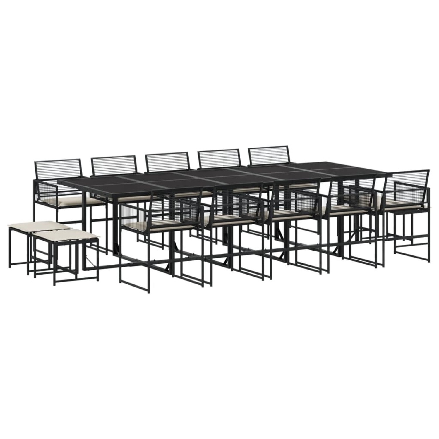 vidaXL 15-tlg Garten-Essgruppe mit Kissen Schwarz Poly Rattan Modell 26 vidaXL 15-tlg Garten-Essgruppe mit Kissen Schwarz Poly Rattan Modell 26 von VIDAXL
