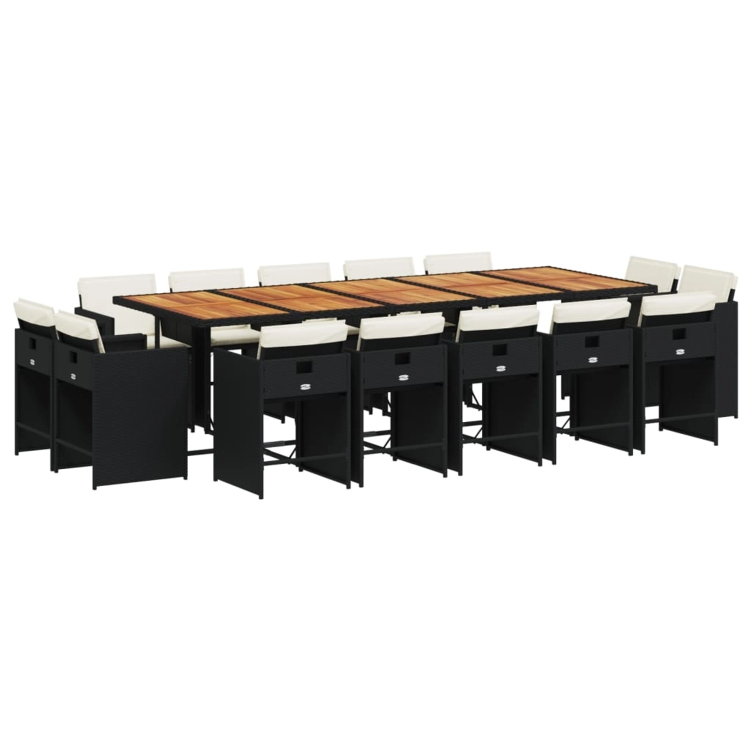 vidaXL 15-tlg Garten-Essgruppe mit Kissen Schwarz Poly Rattan Modell 3 vidaXL 15-tlg Garten-Essgruppe mit Kissen Schwarz Poly Rattan Modell 3 von VIDAXL