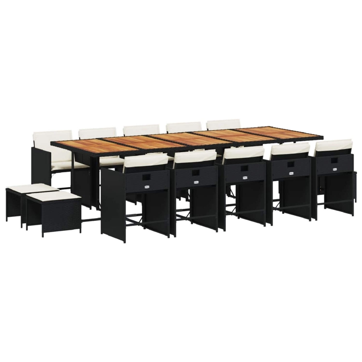 vidaXL 15-tlg Garten-Essgruppe mit Kissen Schwarz Poly Rattan Modell 30 vidaXL 15-tlg Garten-Essgruppe mit Kissen Schwarz Poly Rattan Modell 30 von VIDAXL