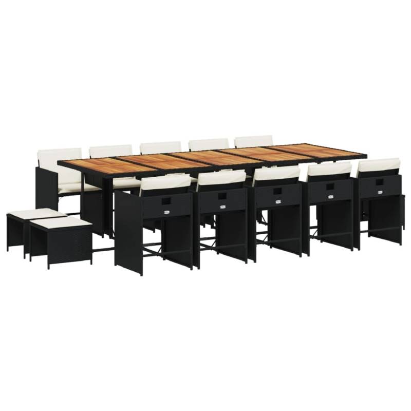 vidaXL 15-tlg Garten-Essgruppe mit Kissen Schwarz Poly Rattan Modell 30 vidaXL 15-tlg Garten-Essgruppe mit Kissen Schwarz Poly Rattan Modell 30 von VIDAXL