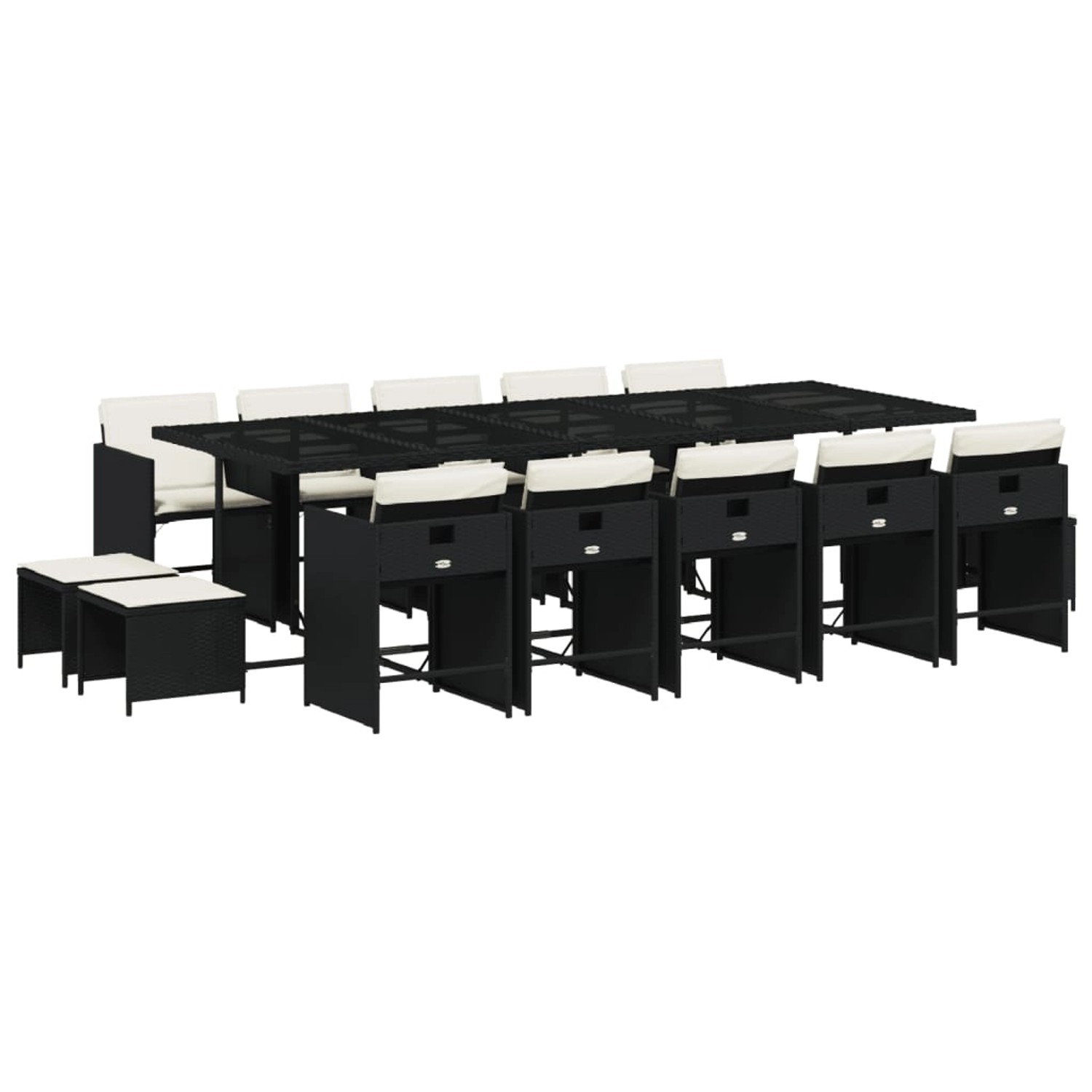 vidaXL 15-tlg Garten-Essgruppe mit Kissen Schwarz Poly Rattan Modell 5 vidaXL 15-tlg Garten-Essgruppe mit Kissen Schwarz Poly Rattan Modell 5 von VIDAXL