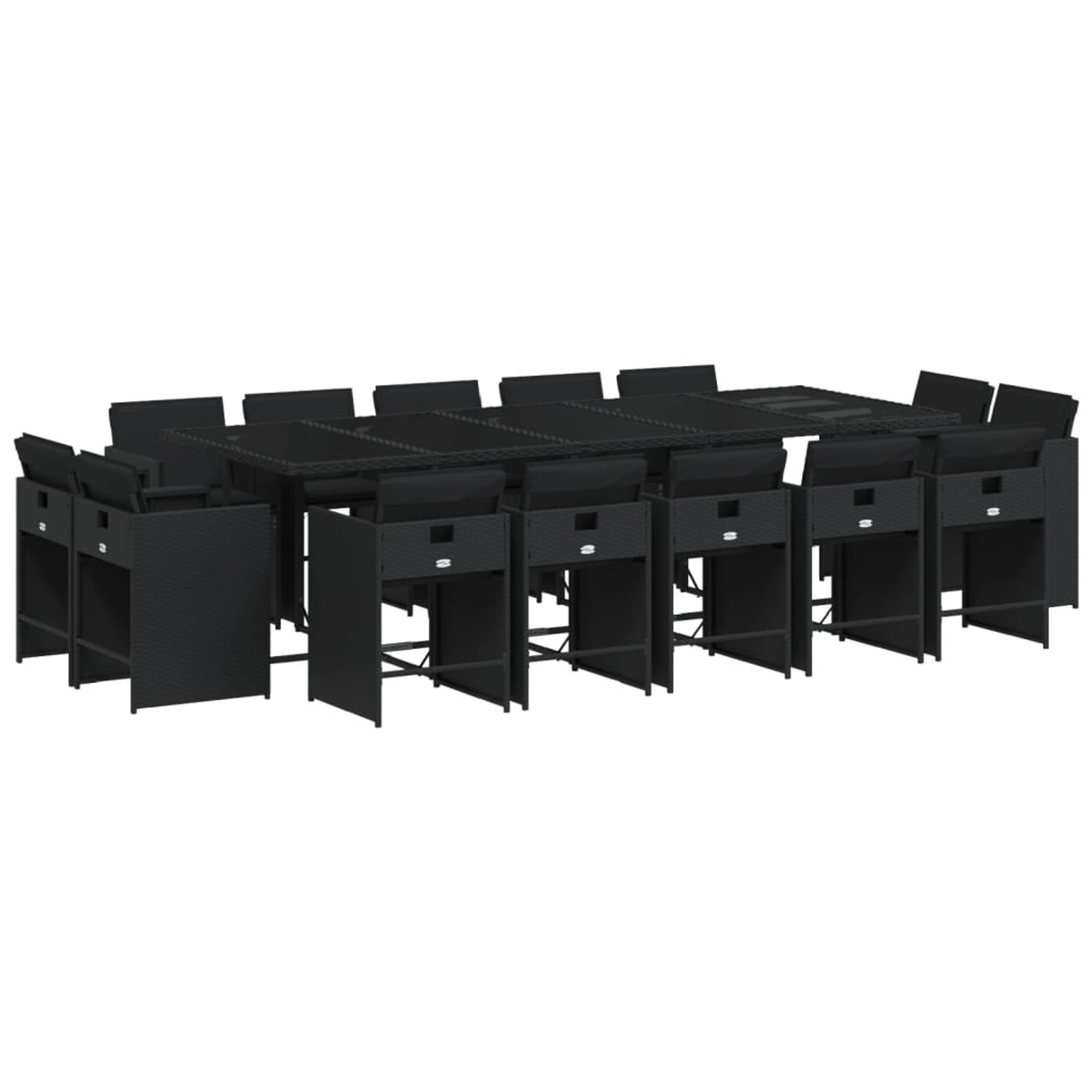 vidaXL 15-tlg Garten-Essgruppe mit Kissen Schwarz Poly Rattan Modell 6 vidaXL 15-tlg Garten-Essgruppe mit Kissen Schwarz Poly Rattan Modell 6 von VIDAXL