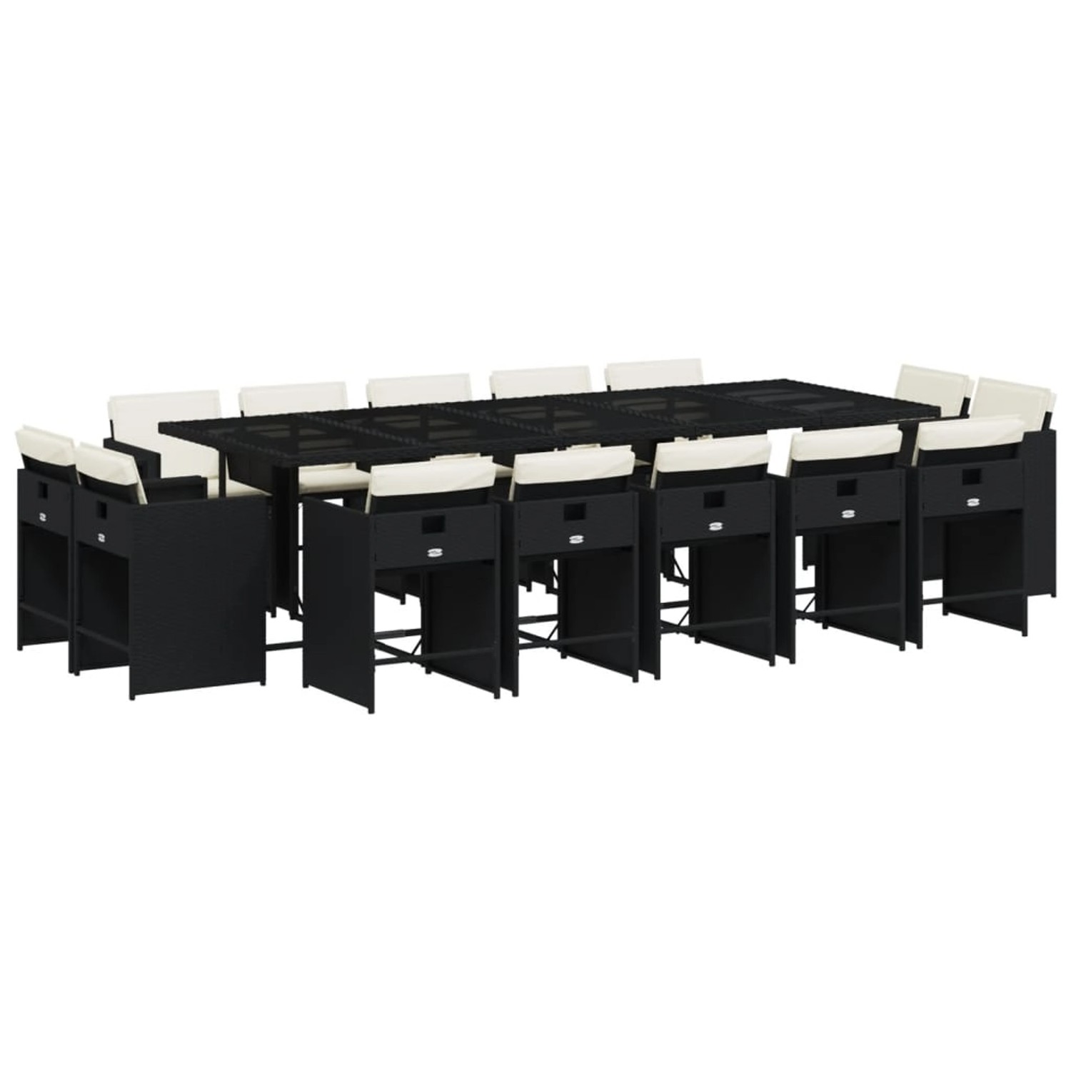 vidaXL 15-tlg Garten-Essgruppe mit Kissen Schwarz Poly Rattan Modell 9 vidaXL 15-tlg Garten-Essgruppe mit Kissen Schwarz Poly Rattan Modell 9 von VIDAXL