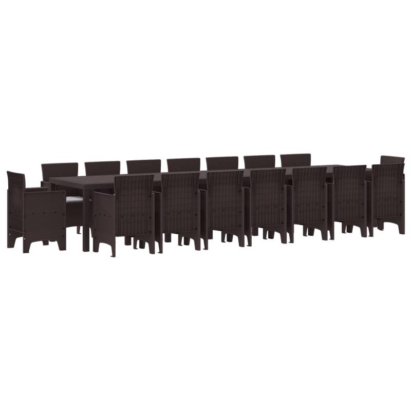 vidaXL 17-Teiliges Garten Essgruppen-Set mit Kissen Braunes Poly-Rattan 3378659 von VIDAXL
