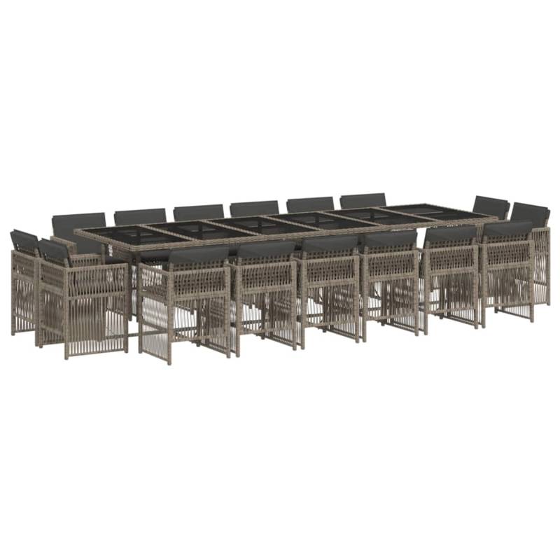 vidaXL 17-Tlg Garten-Essgruppe mit Kissen Grau Poly Rattan 3211064 vidaXL 17-Tlg Garten-Essgruppe mit Kissen Grau Poly Rattan 3211064 von VIDAXL