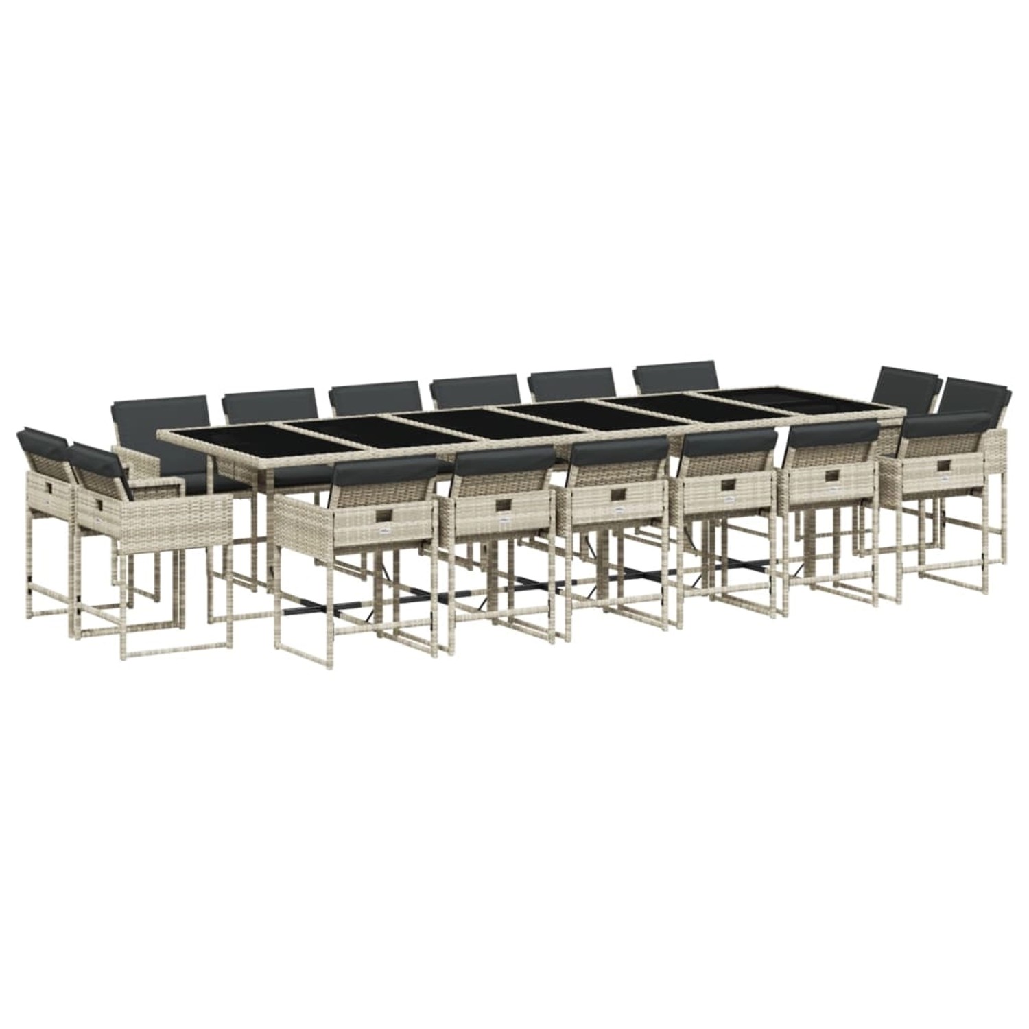 vidaXL 17-Tlg Garten-Essgruppe mit Kissen Hellgrau Poly Rattan 3211427 vidaXL 17-Tlg Garten-Essgruppe mit Kissen Hellgrau Poly Rattan 3211427 von VIDAXL