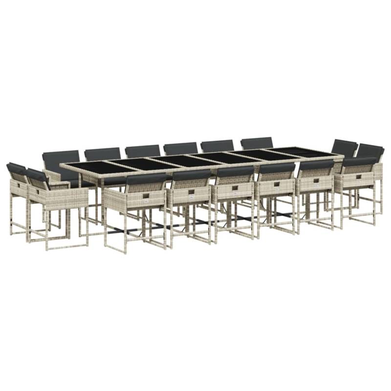 vidaXL 17-Tlg Garten-Essgruppe mit Kissen Hellgrau Poly Rattan 3211427 vidaXL 17-Tlg Garten-Essgruppe mit Kissen Hellgrau Poly Rattan 3211427 von VIDAXL