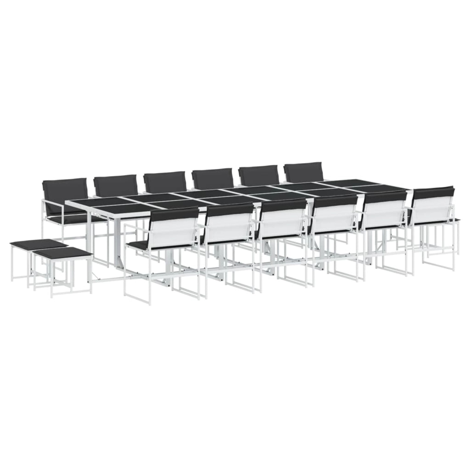 vidaXL 17-Tlg Garten-Essgruppe mit Kissen Weiß Textilene 3295117 vidaXL 17-Tlg Garten-Essgruppe mit Kissen Weiß Textilene 3295117 von VIDAXL