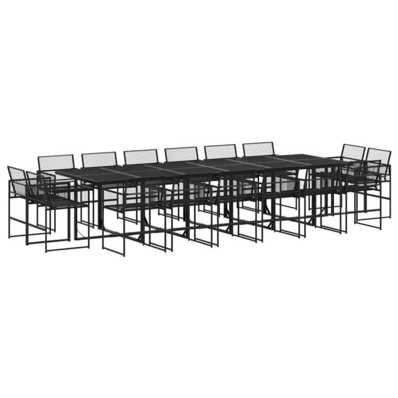 vidaXL 17-tlg Garten-Essgruppe Schwarz Poly Rattan Modell 1 von VIDAXL