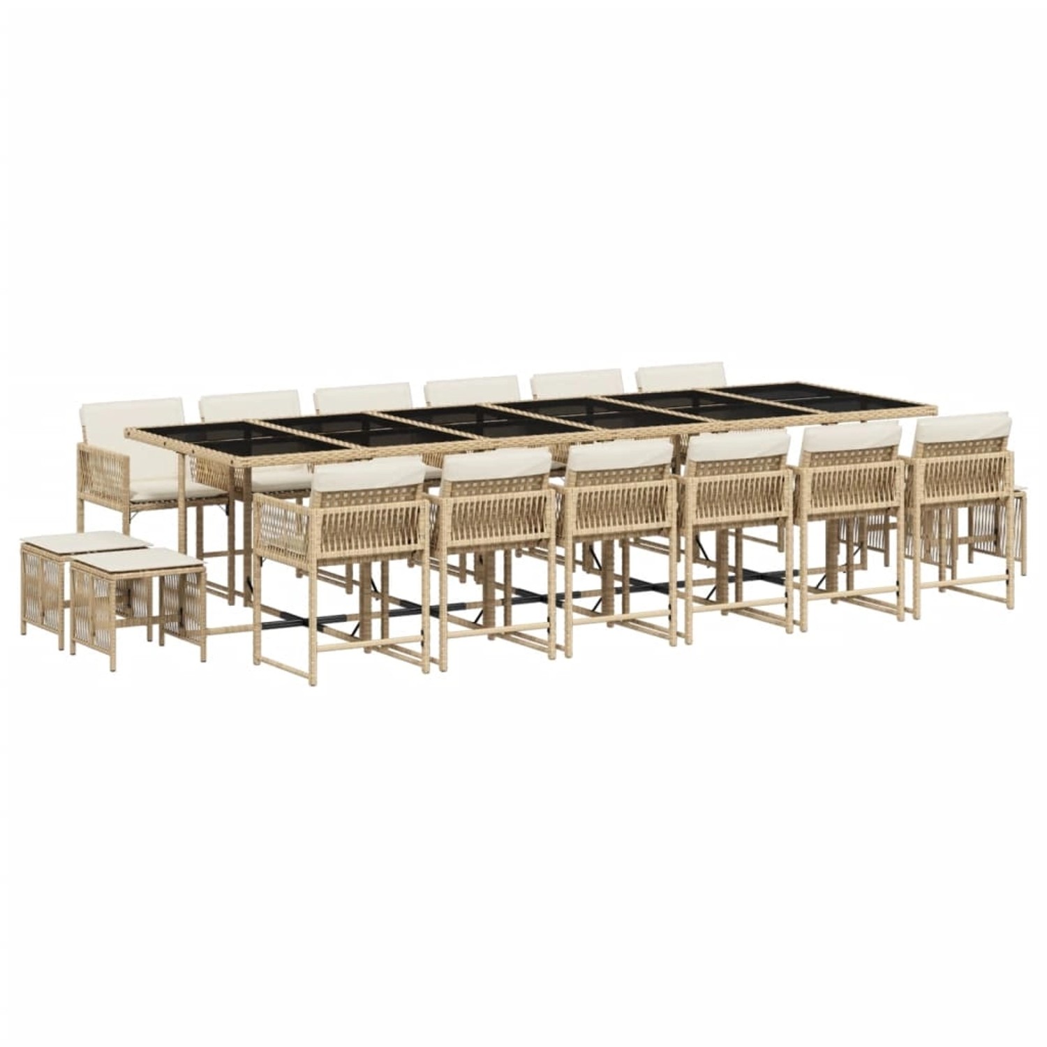 vidaXL 17-tlg Garten-Essgruppe mit Kissen Beige Poly Rattan Modell 13 vidaXL 17-tlg Garten-Essgruppe mit Kissen Beige Poly Rattan Modell 13 von VIDAXL
