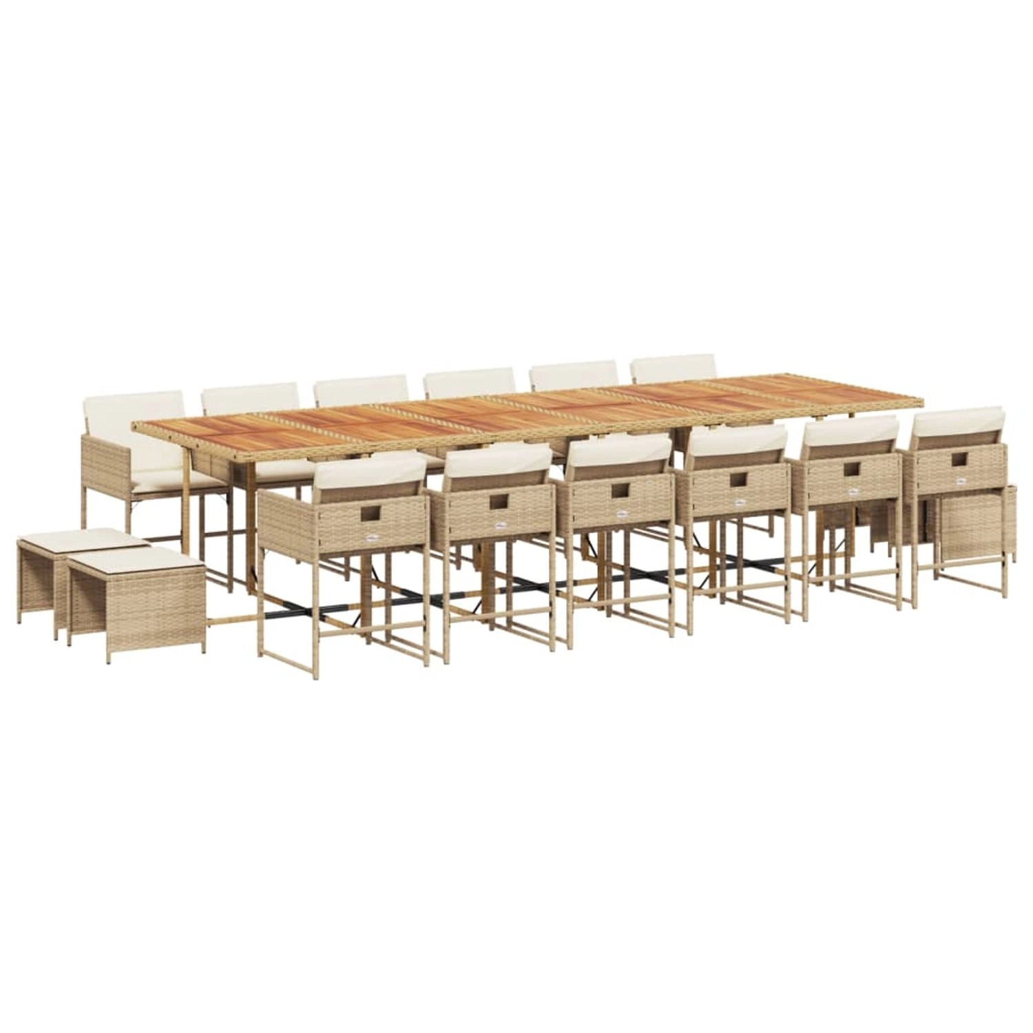 vidaXL 17-tlg Garten-Essgruppe mit Kissen Beige Poly Rattan Modell 5 vidaXL 17-tlg Garten-Essgruppe mit Kissen Beige Poly Rattan Modell 5 von VIDAXL