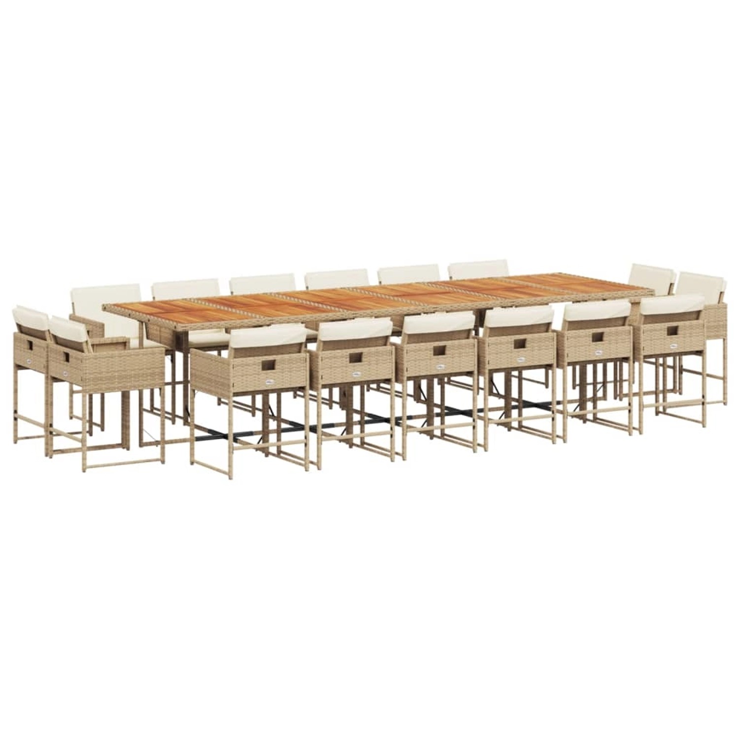 vidaXL 17-tlg Garten-Essgruppe mit Kissen Beige Poly Rattan Modell 8 vidaXL 17-tlg Garten-Essgruppe mit Kissen Beige Poly Rattan Modell 8 von VIDAXL