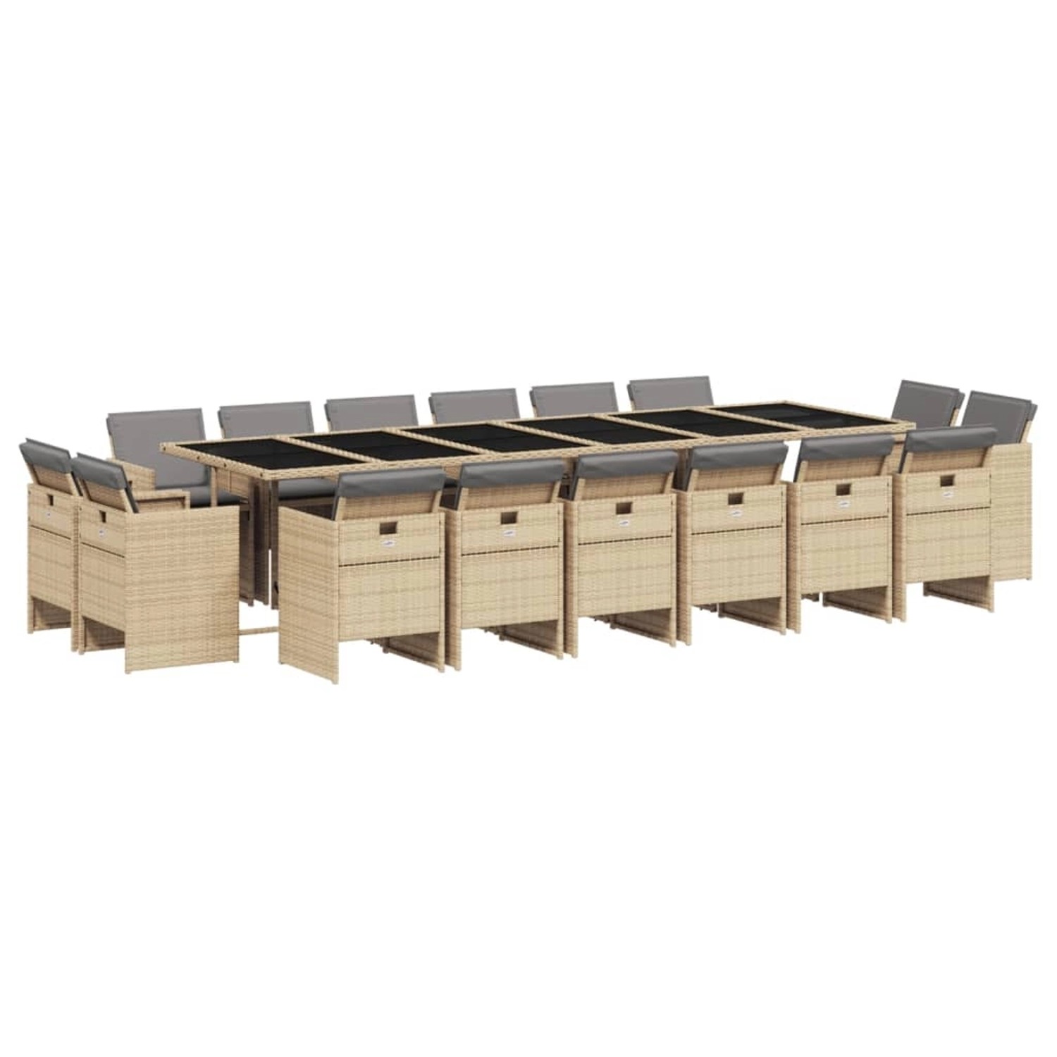 vidaXL 17-tlg Garten-Essgruppe mit Kissen Beigemischung Poly Rattan Modell 1 vidaXL 17-tlg Garten-Essgruppe mit Kissen Beigemischung Poly Rattan Modell 1 von VIDAXL