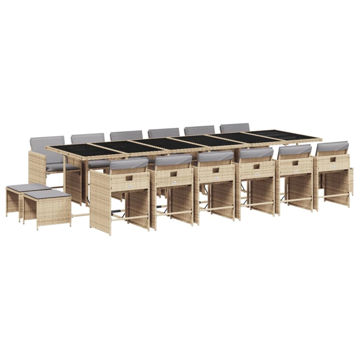 vidaXL 17-tlg Garten-Essgruppe mit Kissen Beigemischung Poly Rattan Modell 6 vidaXL 17-tlg Garten-Essgruppe mit Kissen Beigemischung Poly Rattan Modell 6 von VIDAXL