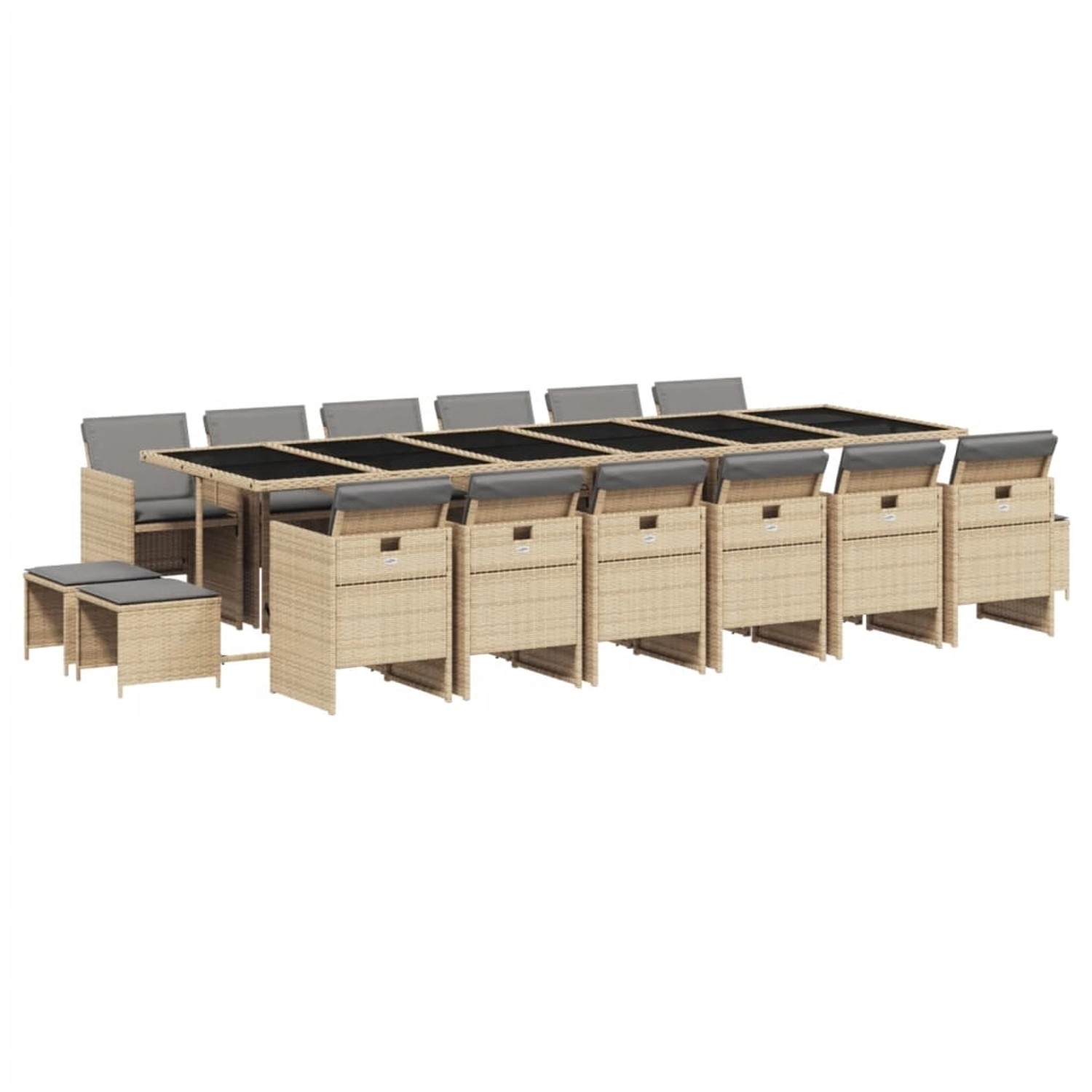 vidaXL 17-tlg Garten-Essgruppe mit Kissen Beigemischung Poly Rattan Modell 7 vidaXL 17-tlg Garten-Essgruppe mit Kissen Beigemischung Poly Rattan Modell 7 von VIDAXL