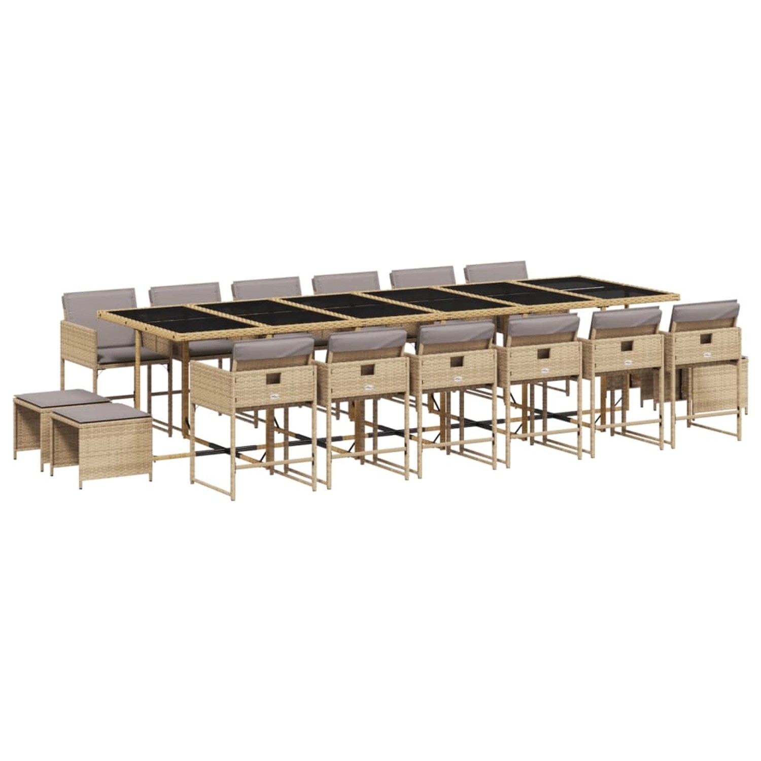vidaXL 17-tlg Garten-Essgruppe mit Kissen Beigemischung Poly Rattan Modell 8 vidaXL 17-tlg Garten-Essgruppe mit Kissen Beigemischung Poly Rattan Modell 8 von VIDAXL