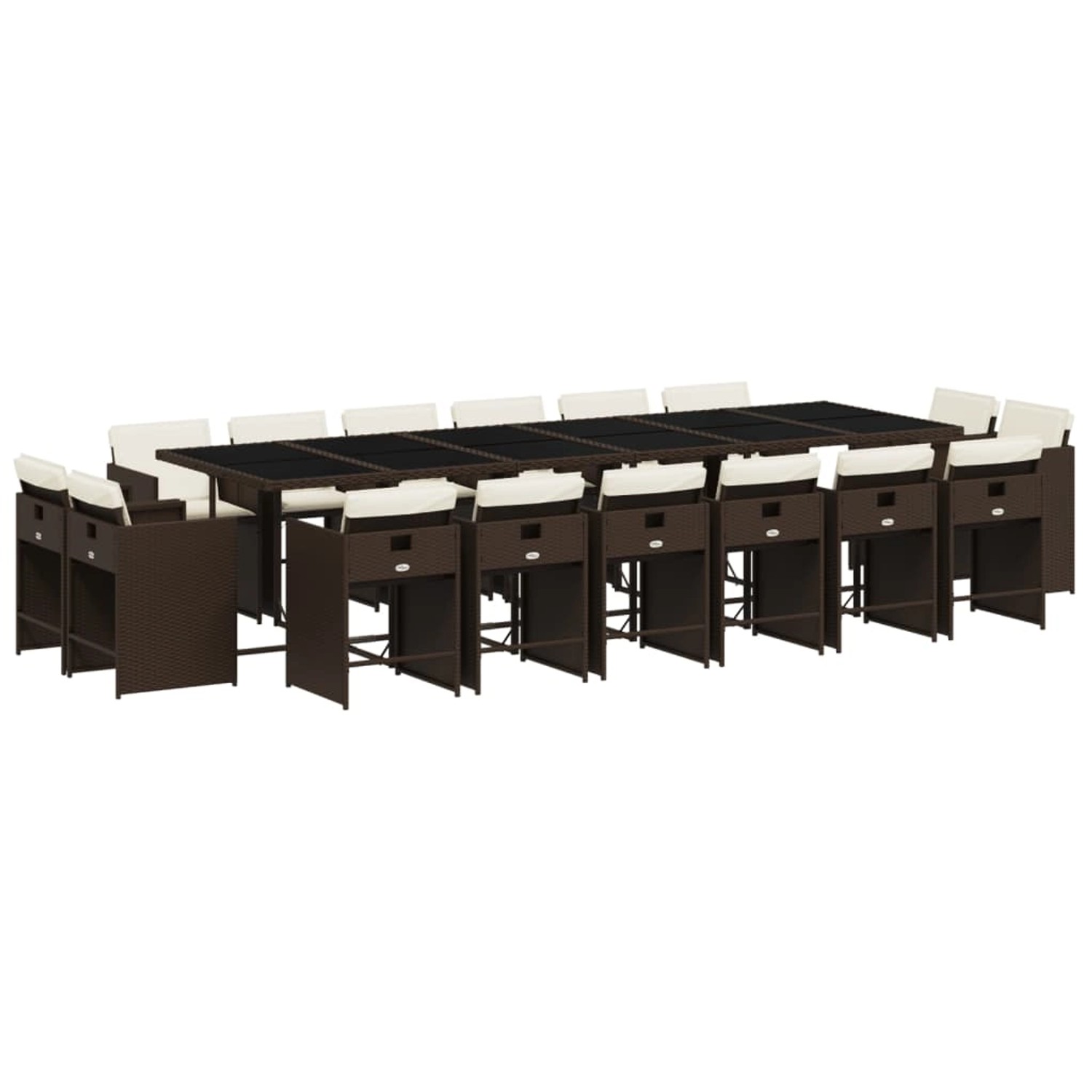 vidaXL 17-tlg Garten-Essgruppe mit Kissen Braun Poly Rattan Modell 1 vidaXL 17-tlg Garten-Essgruppe mit Kissen Braun Poly Rattan Modell 1 von VIDAXL