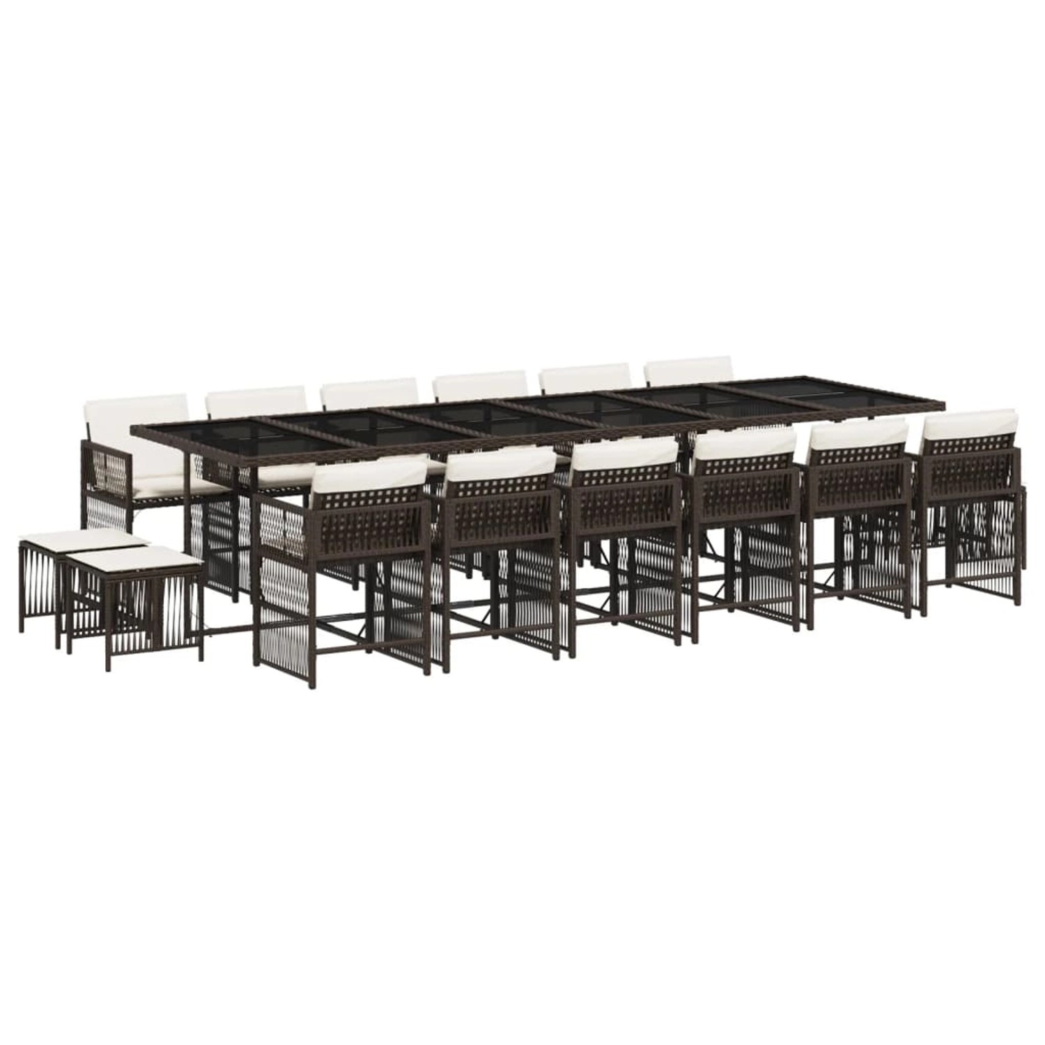 vidaXL 17-tlg Garten-Essgruppe mit Kissen Braun Poly Rattan Modell 10 vidaXL 17-tlg Garten-Essgruppe mit Kissen Braun Poly Rattan Modell 10 von VIDAXL