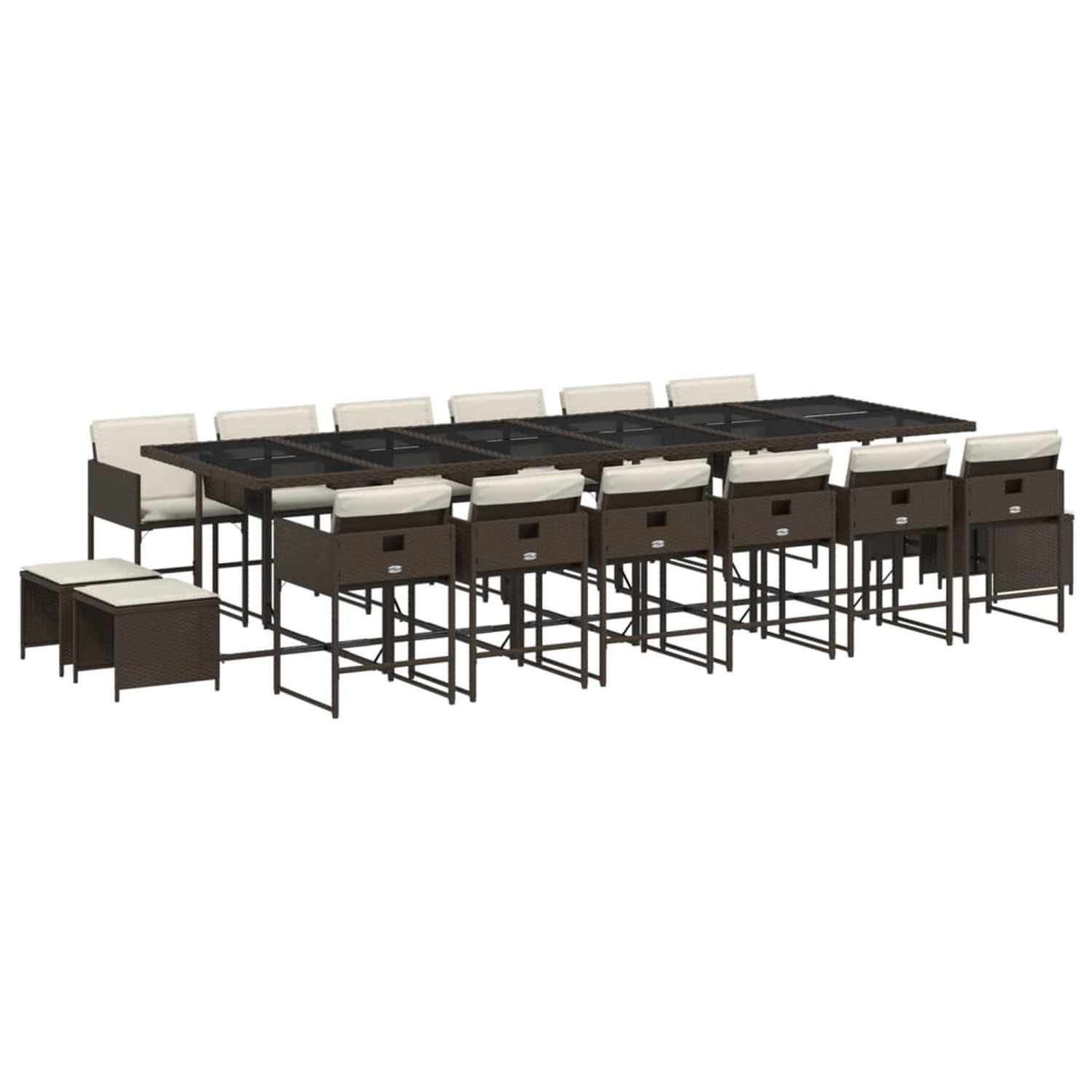 vidaXL 17-tlg Garten-Essgruppe mit Kissen Braun Poly Rattan Modell 2 vidaXL 17-tlg Garten-Essgruppe mit Kissen Braun Poly Rattan Modell 2 von VIDAXL