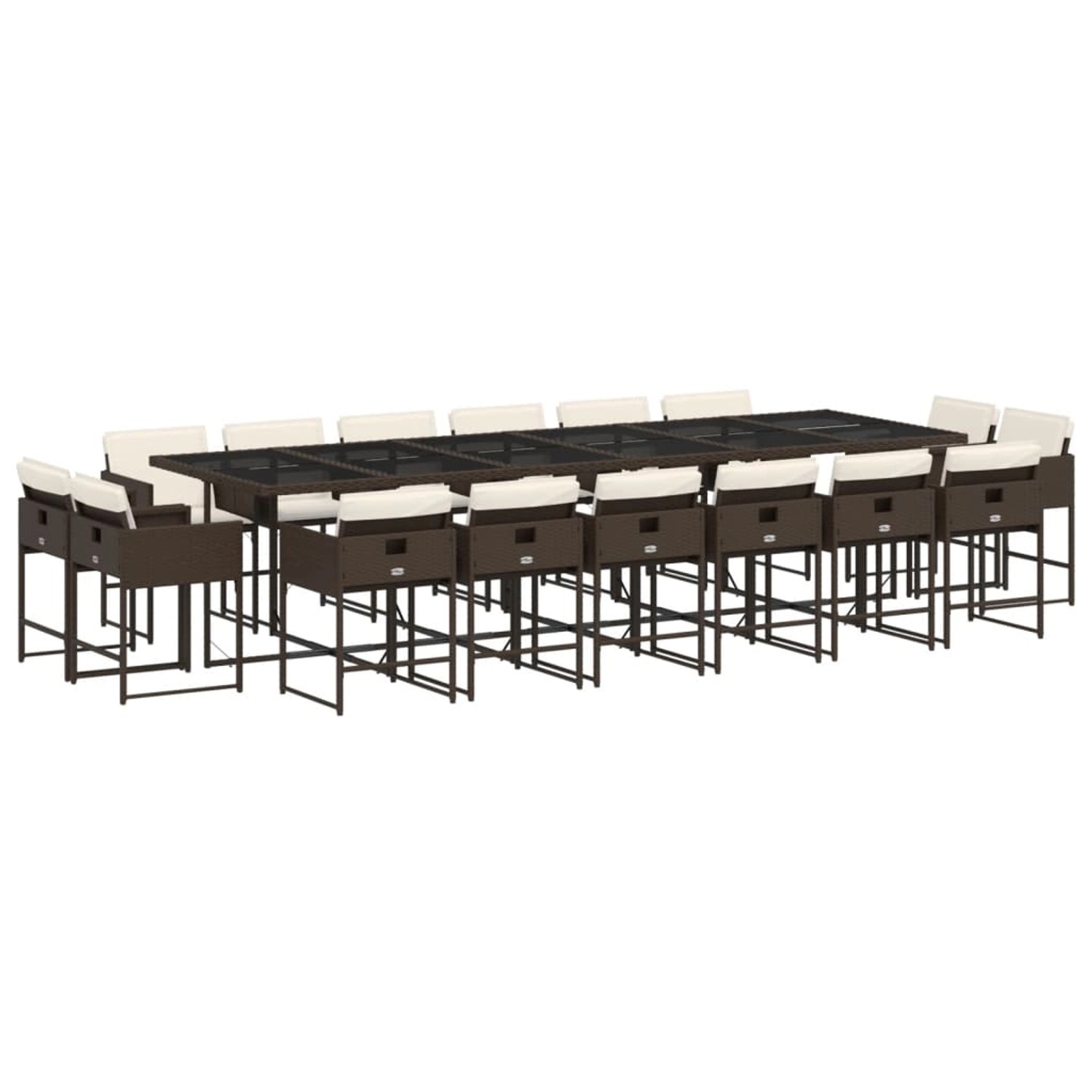 vidaXL 17-tlg Garten-Essgruppe mit Kissen Braun Poly Rattan Modell 5 vidaXL 17-tlg Garten-Essgruppe mit Kissen Braun Poly Rattan Modell 5 von VIDAXL