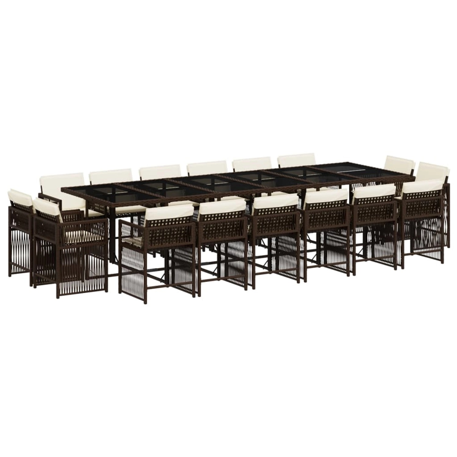 vidaXL 17-tlg Garten-Essgruppe mit Kissen Braun Poly Rattan Modell 6 vidaXL 17-tlg Garten-Essgruppe mit Kissen Braun Poly Rattan Modell 6 von VIDAXL