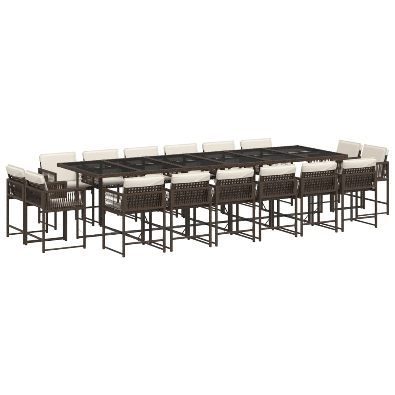 vidaXL 17-tlg Garten-Essgruppe mit Kissen Braun Poly Rattan Modell 7 vidaXL 17-tlg Garten-Essgruppe mit Kissen Braun Poly Rattan Modell 7 von VIDAXL