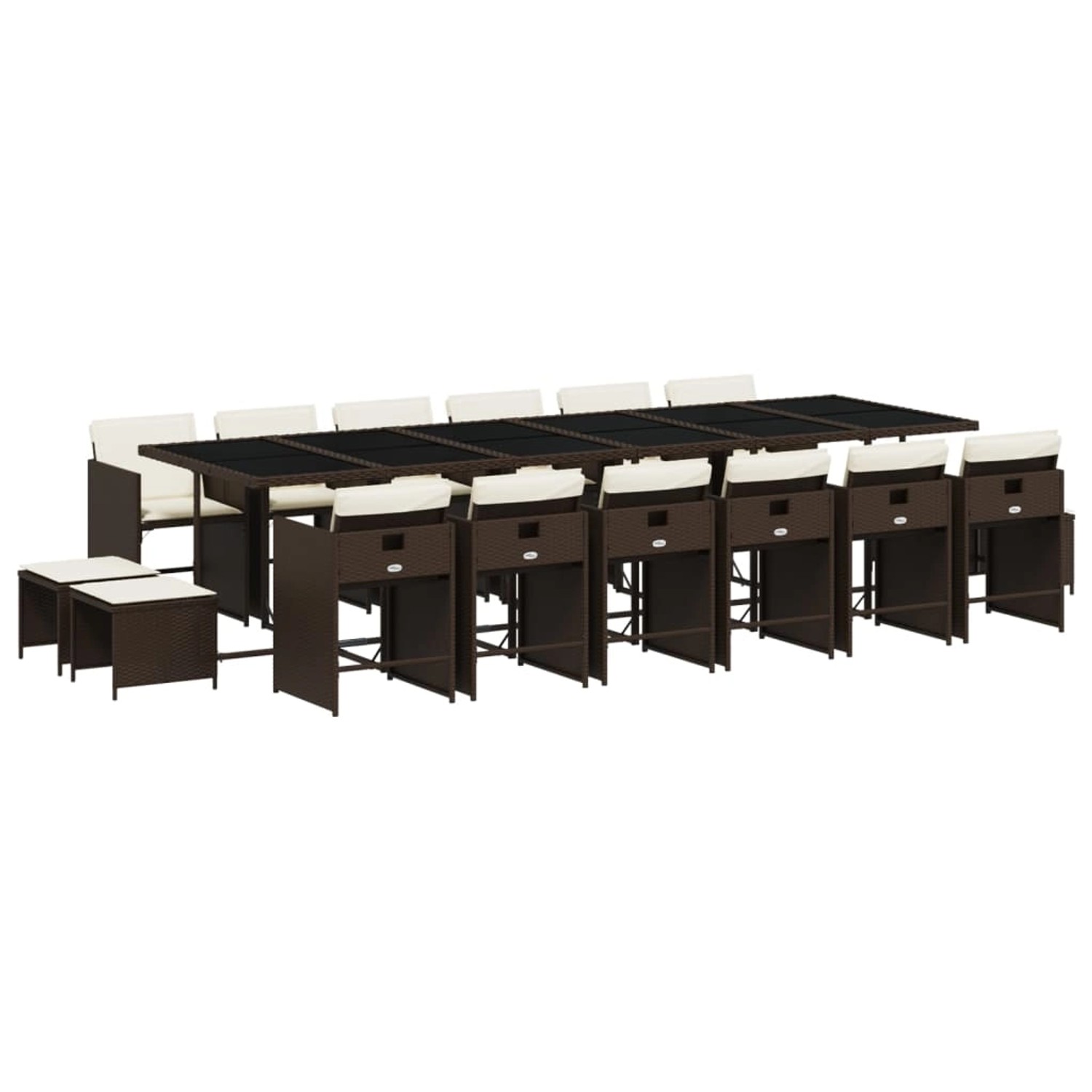 vidaXL 17-tlg Garten-Essgruppe mit Kissen Braun Poly Rattan Modell 8 vidaXL 17-tlg Garten-Essgruppe mit Kissen Braun Poly Rattan Modell 8 von VIDAXL