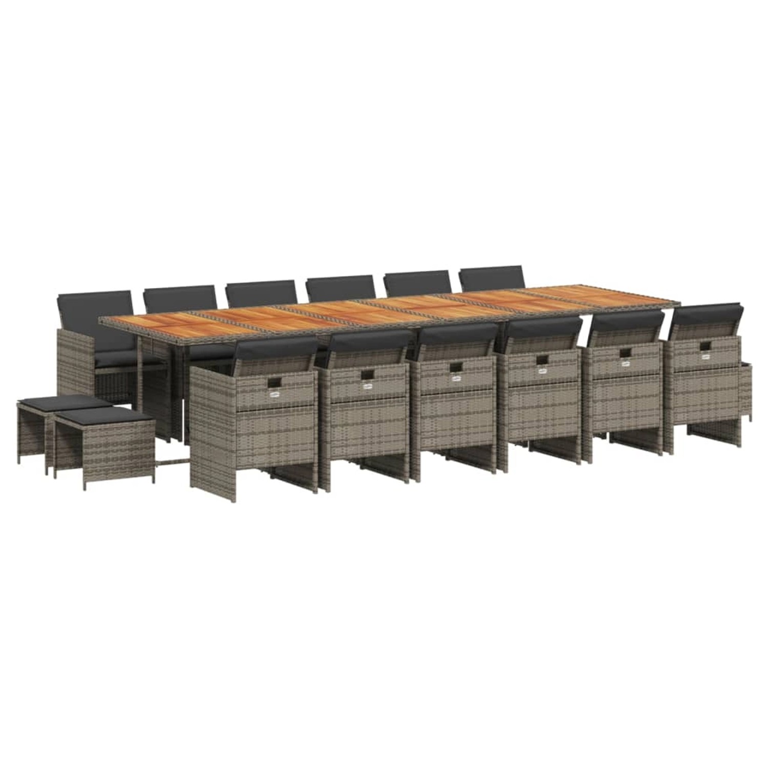 vidaXL 17-tlg Garten-Essgruppe mit Kissen Grau Poly Rattan Modell 17 vidaXL 17-tlg Garten-Essgruppe mit Kissen Grau Poly Rattan Modell 17 von VIDAXL