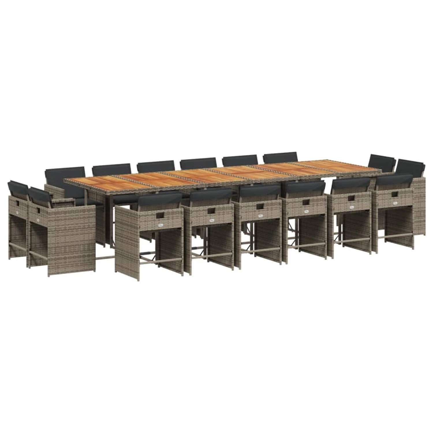 vidaXL 17-tlg Garten-Essgruppe mit Kissen Grau Poly Rattan Modell 3 vidaXL 17-tlg Garten-Essgruppe mit Kissen Grau Poly Rattan Modell 3 von VIDAXL