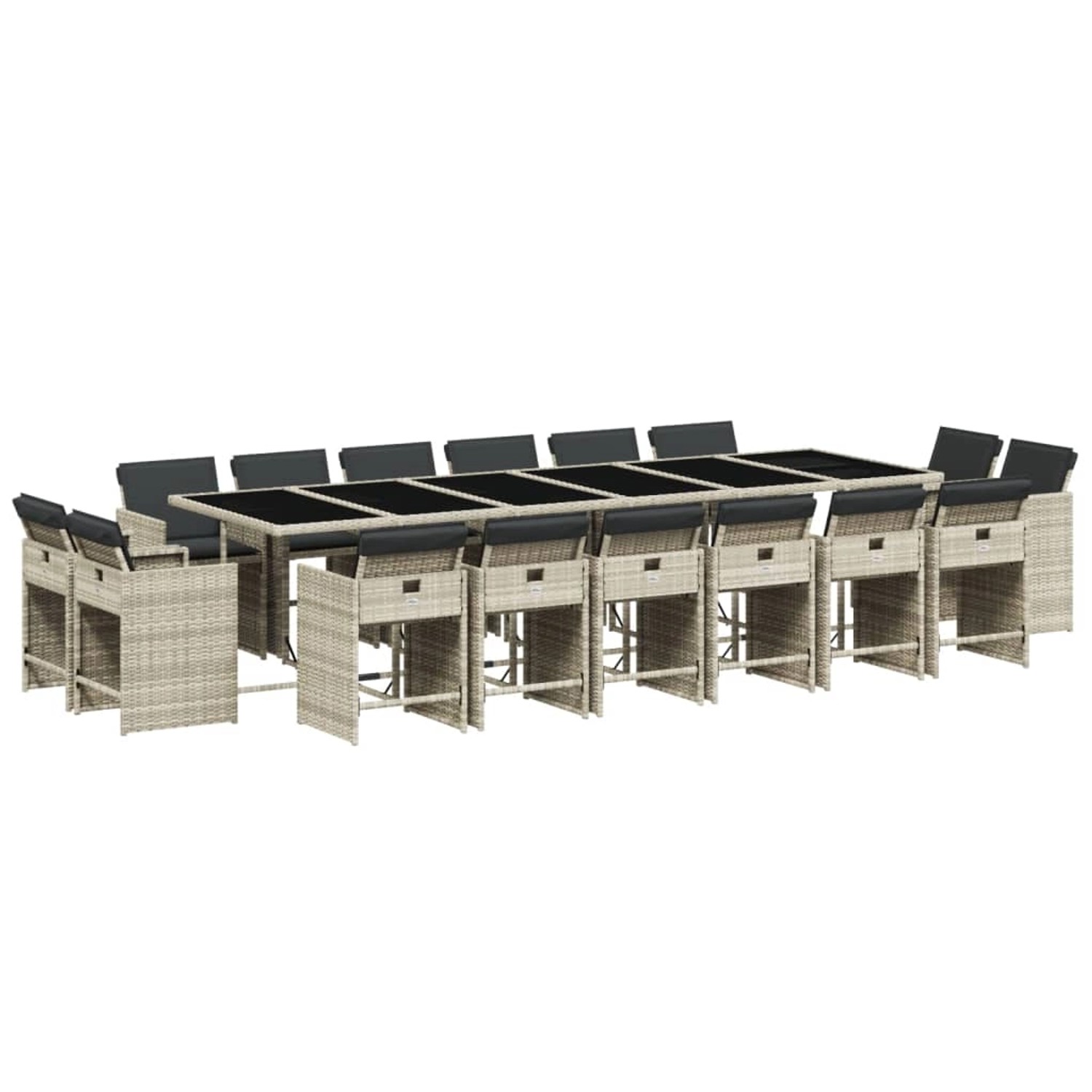 vidaXL 17-tlg Garten-Essgruppe mit Kissen Hellgrau Poly Rattan Modell 1 vidaXL 17-tlg Garten-Essgruppe mit Kissen Hellgrau Poly Rattan Modell 1 von VIDAXL