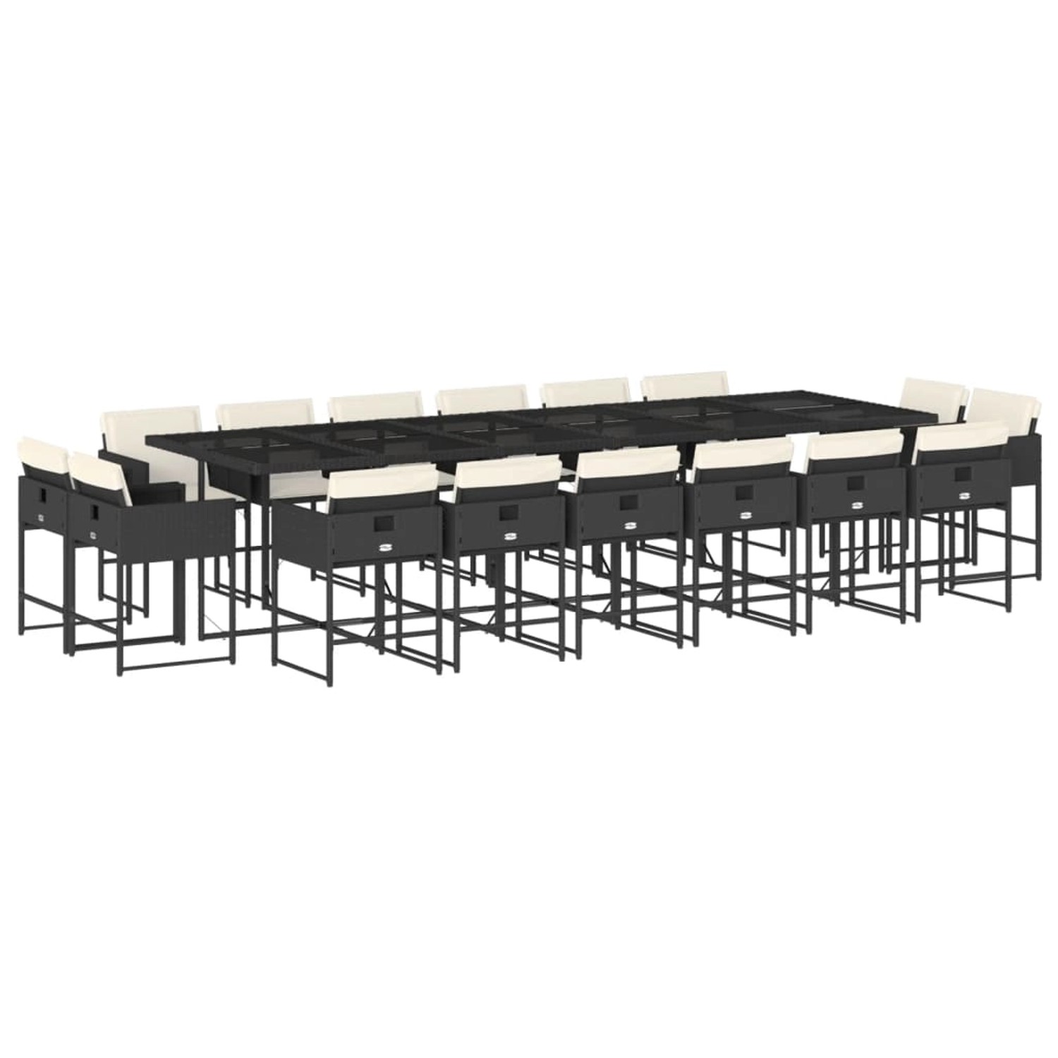 vidaXL 17-tlg Garten-Essgruppe mit Kissen Schwarz Poly Rattan Modell 11 vidaXL 17-tlg Garten-Essgruppe mit Kissen Schwarz Poly Rattan Modell 11 von VIDAXL
